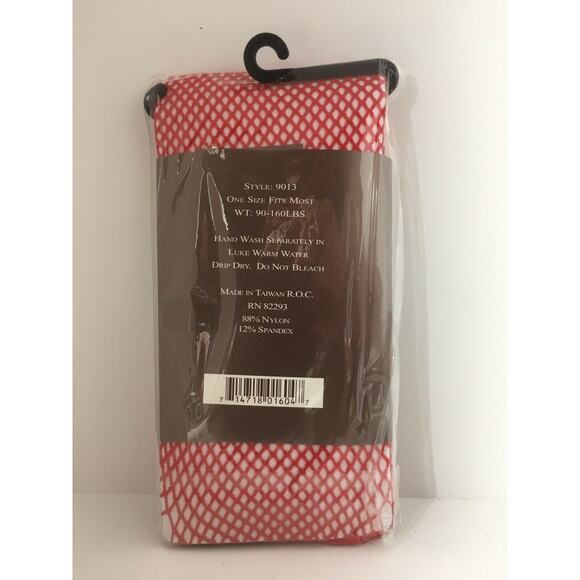Leg Avenue 9013 Red Women's Pantyhose Spandex Fishnet One Size Regular NEW - Picture 3 of 3